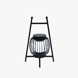 Lampada da Terra Esterno Solare LED Portatile a Lanterna in Metallo Nero