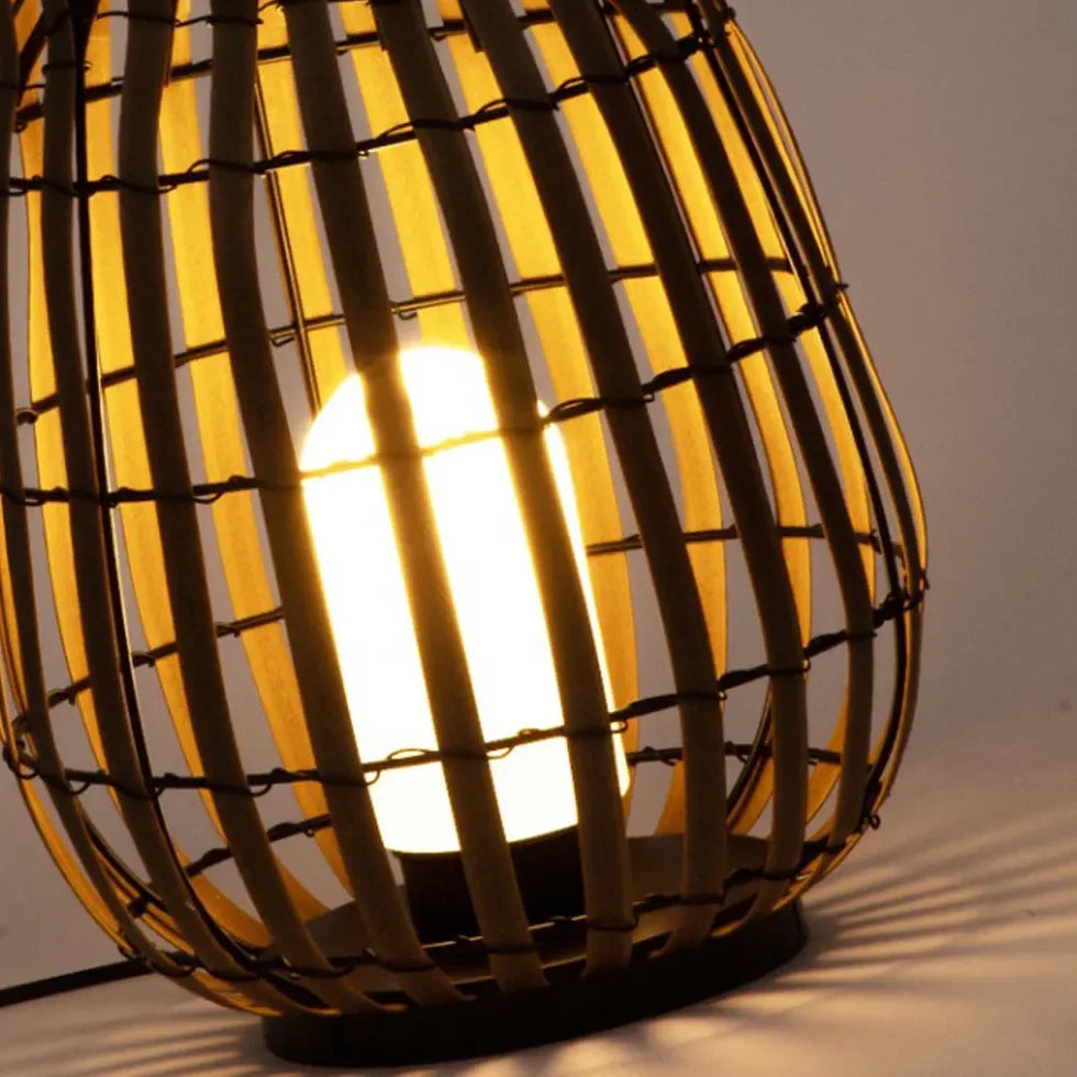 Lanterna Da Esterno Solare In Bambù Naturale Per Terrazzo