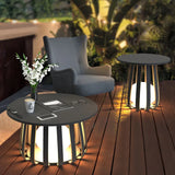 Lampade da Terra per Esterno Solari Design Moderno LED in Metallo Nero