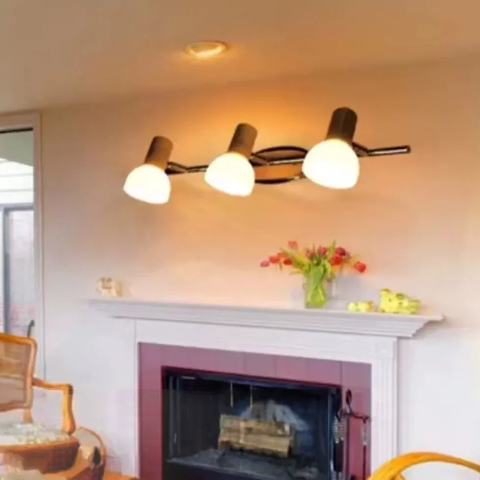 Applique da Interno in Legno a Tre Teste LED