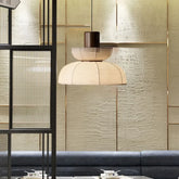 Lampada a Sospensione in Tessuto LED a Due Strati