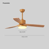 Ventilatore a Soffitto 3 Pale Legno con Luce