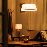 Lampadario Vintage Led con Paralume in Tessuto Conico