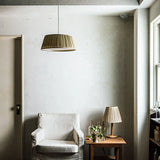 Lampadario Vintage Led con Paralume in Tessuto Conico