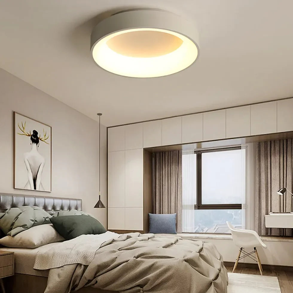 Plafoniera tonda a LED soffitto design moderno dimmerabile per camera da letto