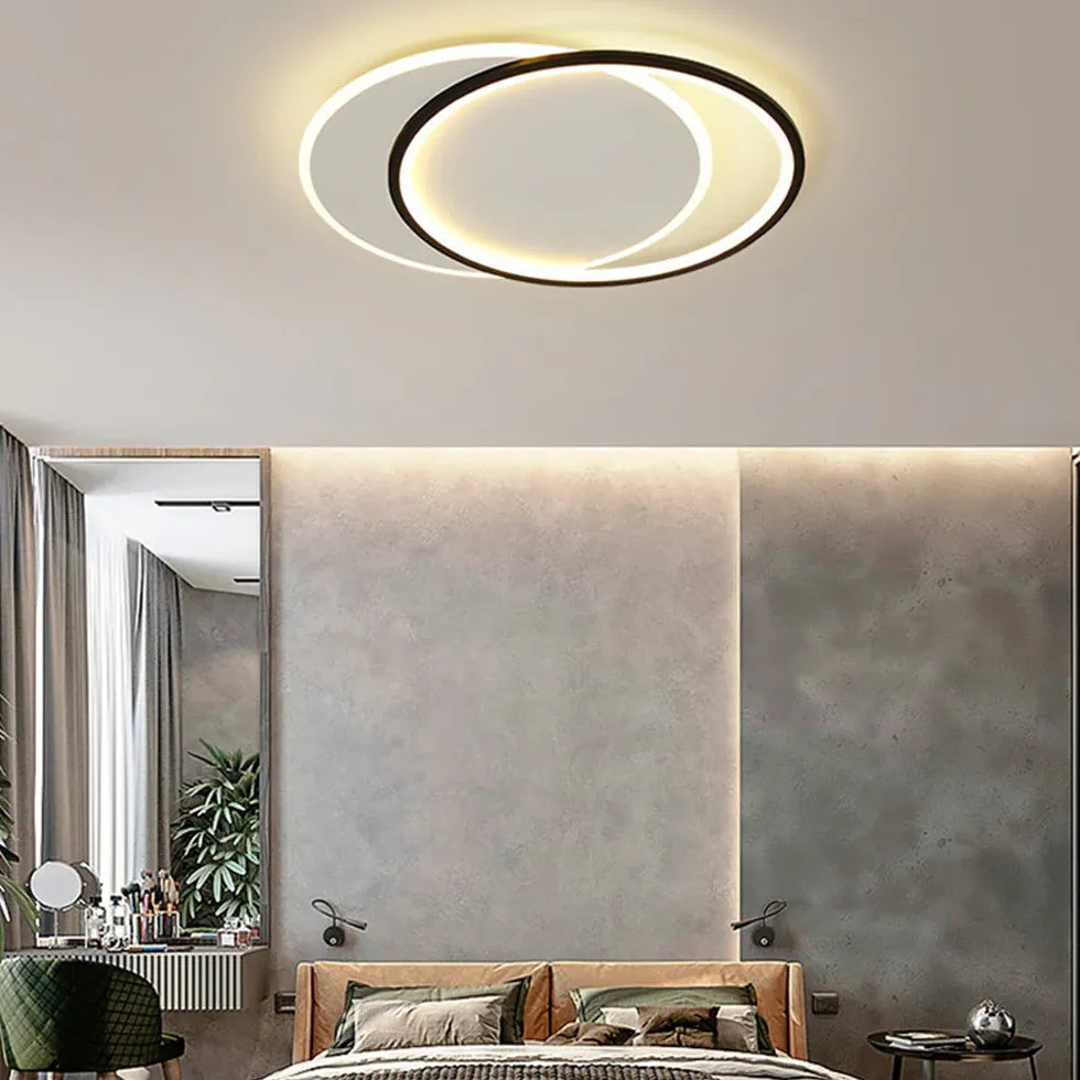 Plafoniera a Soffitto Moderna LED Doppio Anello