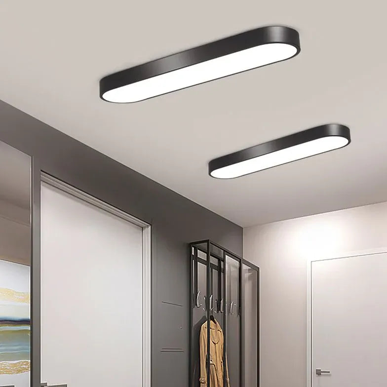 Lampadario Soffitto a LED di Forma Ovale Nera