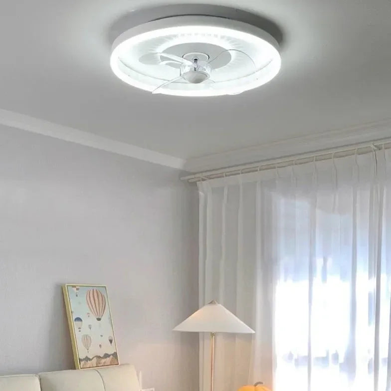 Ventilatore da Soffitto con Luce Bianco Rotondo