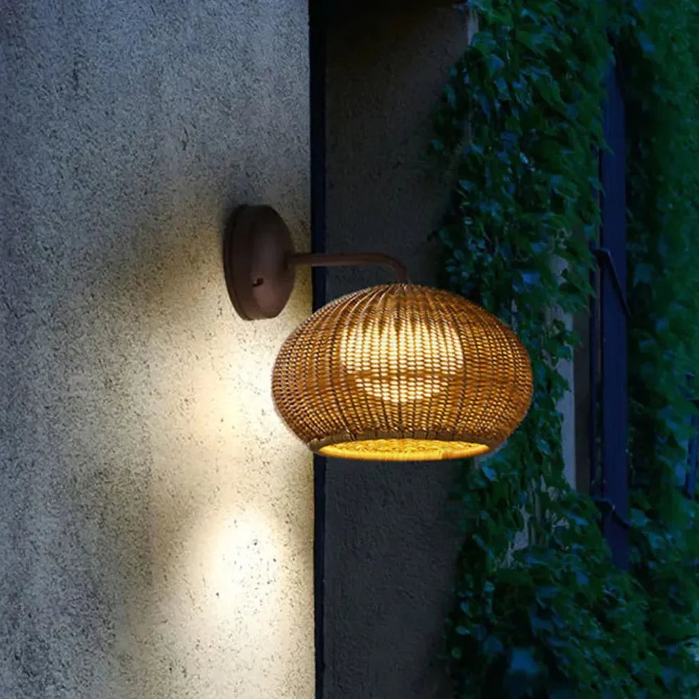 Applique da Parete Led da Esterno Rattan Impermeabile