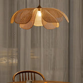 Lampadari In Rattan a LED in Stile Nordico Con Altezza Regolabile Per Sala Pranzo