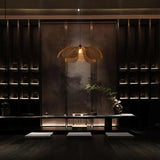 Lampadari In Rattan a LED in Stile Nordico Con Altezza Regolabile Per Sala Pranzo