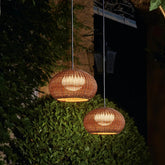 Lampadari Esterno Rustici Sfera in Rattan
