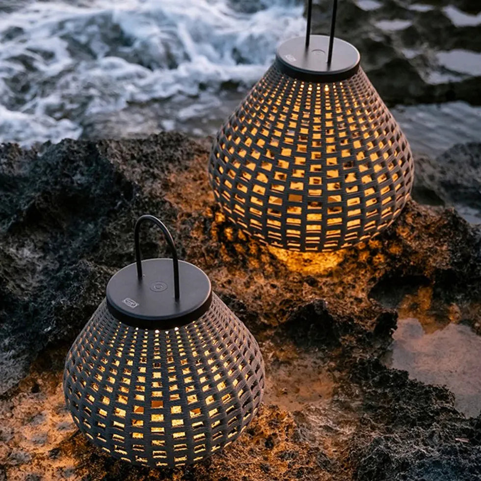 Lampade da Terra Etniche Intrecci di Rattan