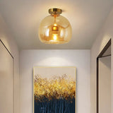 Plafoniera Led Vetro in Stile Mid Century a Sfera per Corridoio