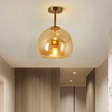 Plafoniera Led Vetro in Stile Mid Century a Sfera per Corridoio