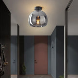 Plafoniera Led Vetro in Stile Mid Century a Sfera per Corridoio