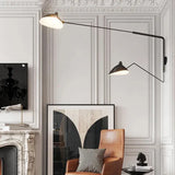 Lampadari Moderni a Parete in Metallo Regolabile Nero