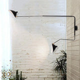 Lampadari Moderni a Parete in Metallo Regolabile Nero