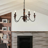 Lampadari in Legno da Soffitto a Candela Stile Vintage