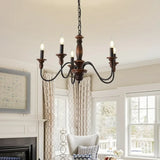 Lampadari in Legno da Soffitto a Candela Stile Vintage