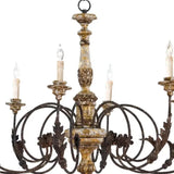 Lampadario a Candela in Ottone Stile Vintage da Soggiorno