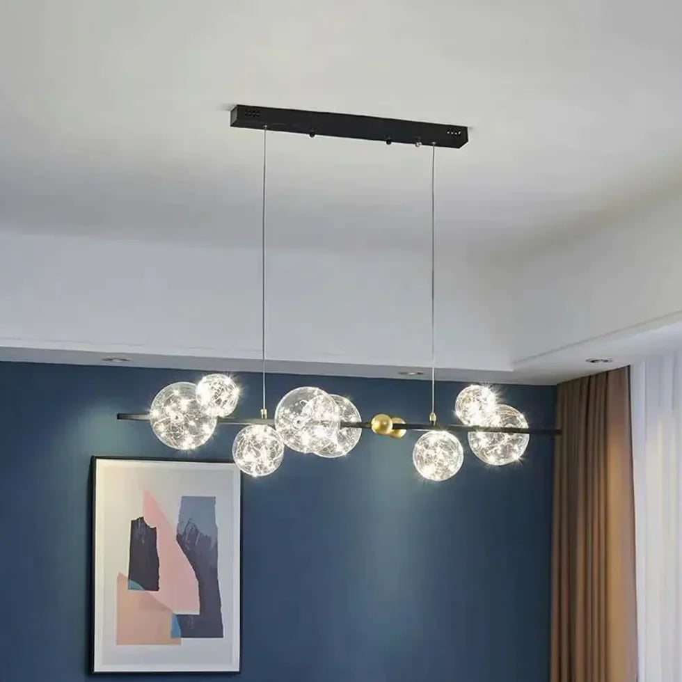 Lampadario Moderno con Sfere di Vetro Elegante