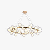 Lampada a Sospensione Sfera di Vetro Dorata per Soggiorno