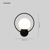 Lampadario da parete in vetro circolare per camera