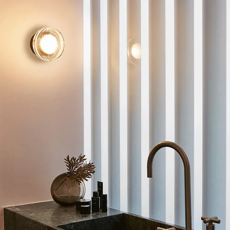 Applique Rotonde da Parete Elegante Vetro Trasparente