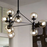 Lampada a Sospensione Design Vetro Sferico Trasparente