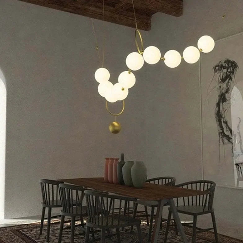 Lampadario Moderno a Palle in Forma Di Collana