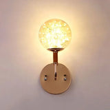 Applique LED in Vetro con Finitura Dorata per Camera