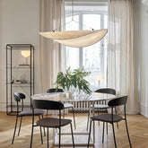 Lampadari Tessuto Bianchi in Stile Nordico Con Altezza Regolabile per Sala da Pranzo