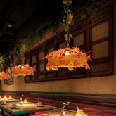 Lampadario Stile Rustico con Decorazioni Floreali