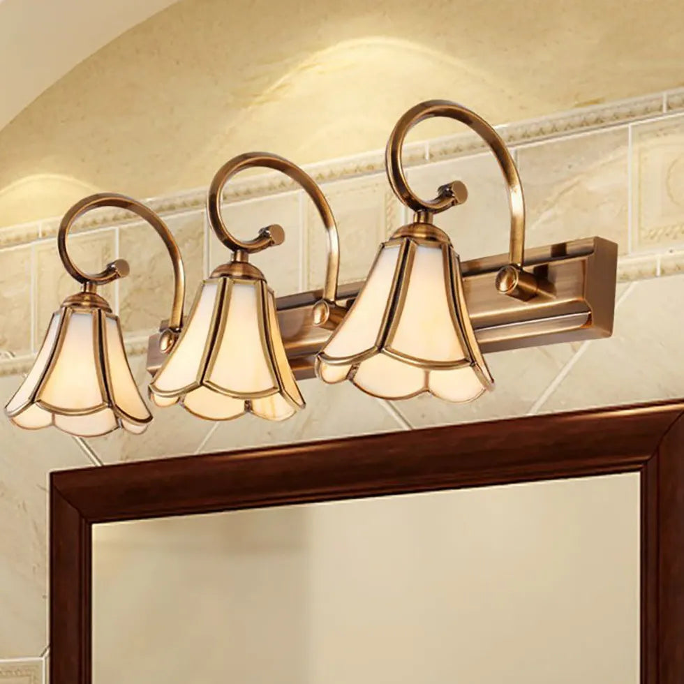 Lampade da Specchio Dorate Floreali per Bagno