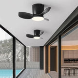 Ventilatore da Soffitto Bianco con Luce in Acrilico