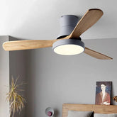 Lampadario Ventilatore Telecomando Semplice in Legno