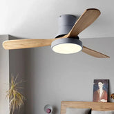 Lampadario Ventilatore Telecomando Semplice in Legno