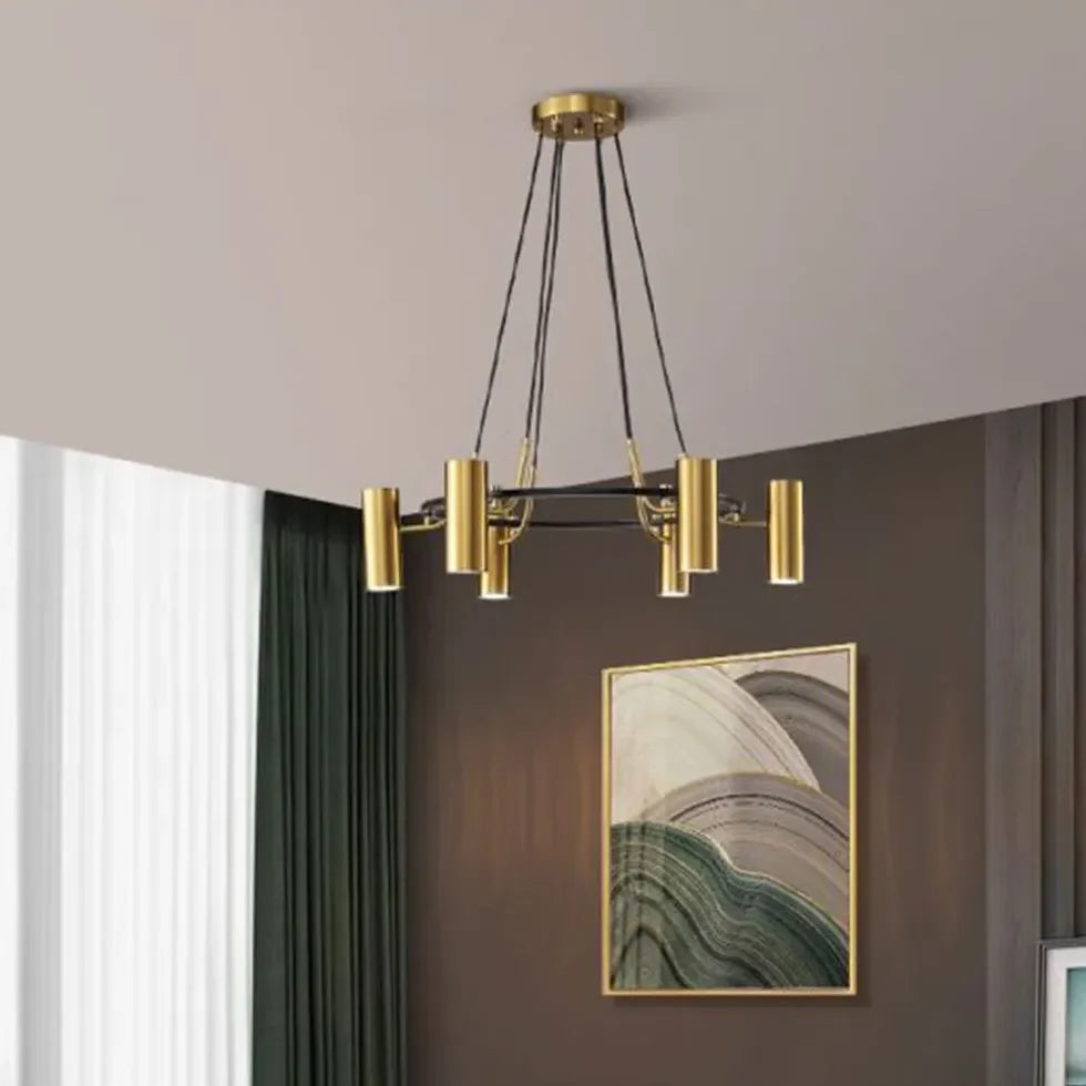 Lampadario Cilindri Lusso Metallo Multi-luce