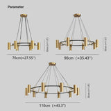 Lampadario Cilindri Lusso Metallo Multi-luce
