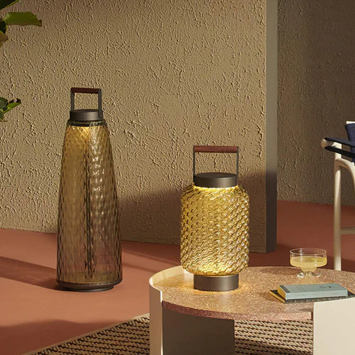 Lampada da Terra Vetro Lanterna Retrò