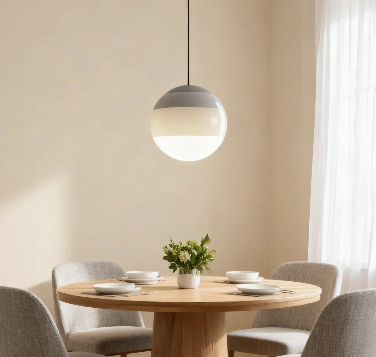 Lampadari Vetro Colorato LED in Stile Nordico  a Sfera per Sala Pranzo