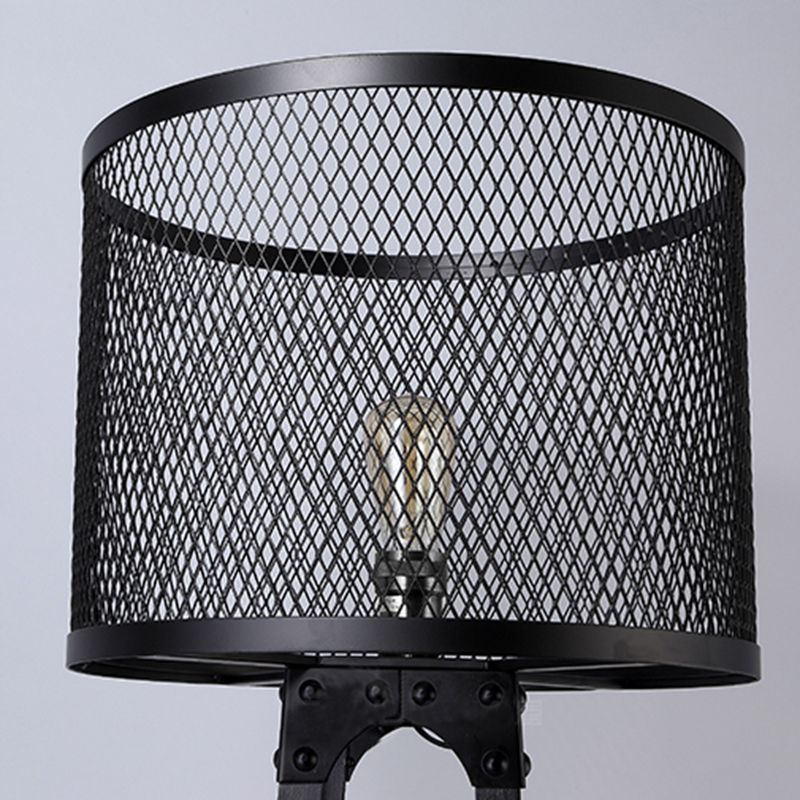 Lampada da Terra Industrial Metallo Nero
