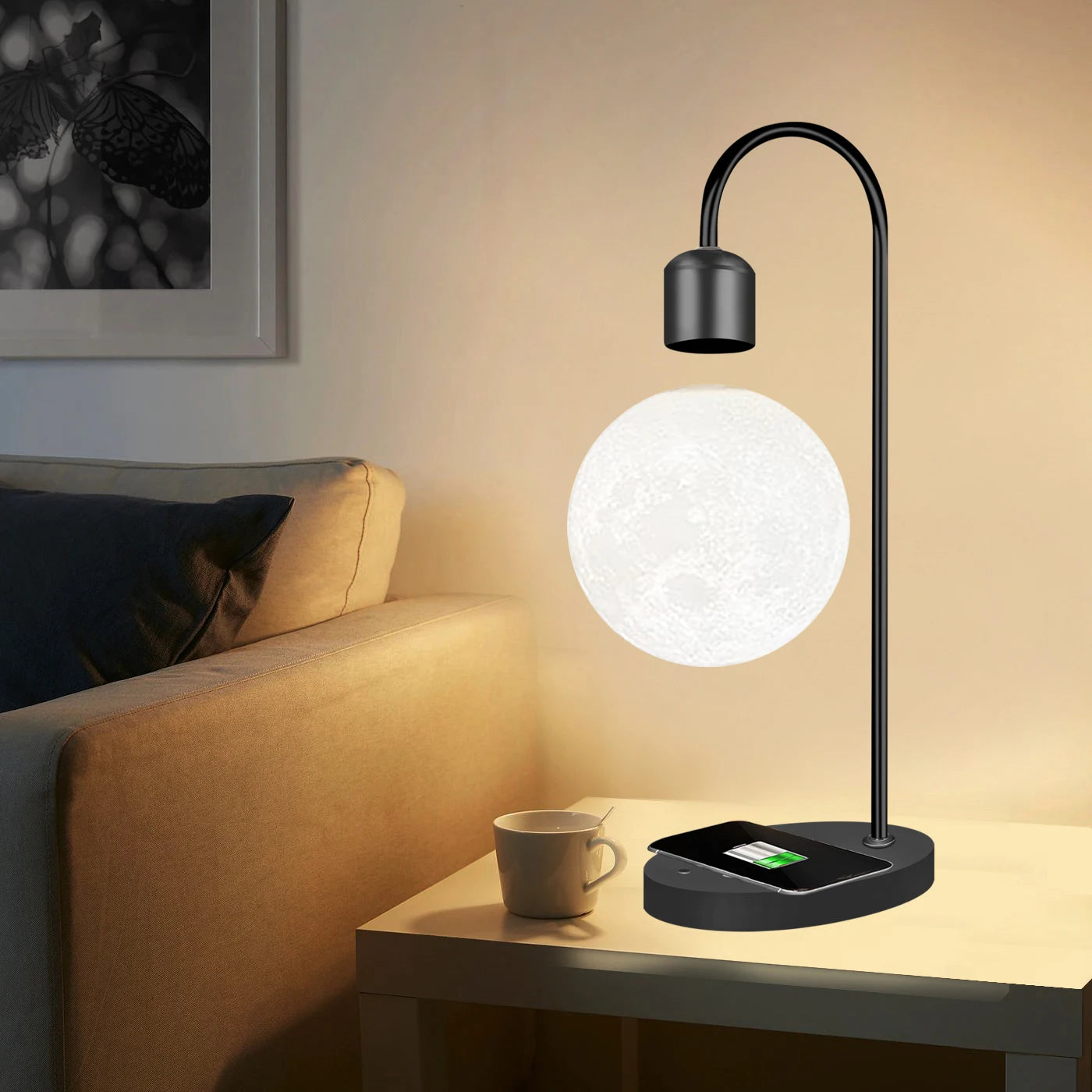 Levitating Moon Lamp with Wireless Charger