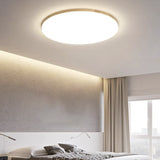 Plafoniera LED Nordica Circolare Ultra Sottile in Legno Massello