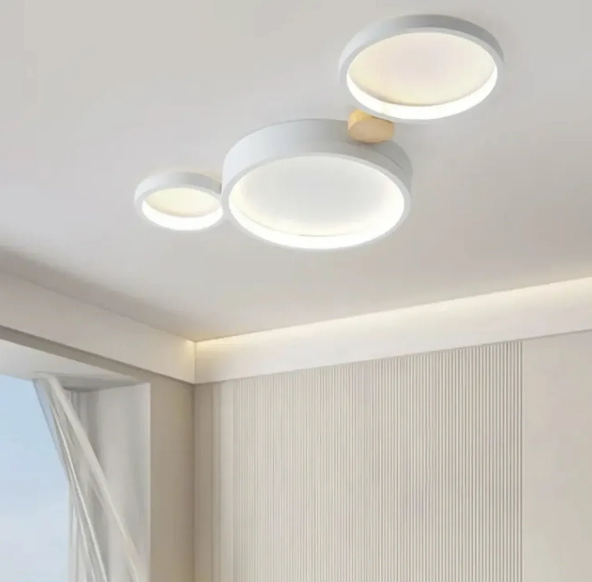 Plafoniera Cerchio Led Nordico Dimmerabile in Legno da Soffitto