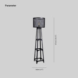 Lampada da Terra Industrial Metallo Nero