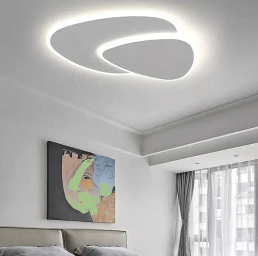 Plafoniera LED Doppia Luce Dimmerabile Bianco Design Moderno per Camera Letto