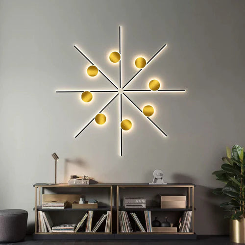 Gold Circular Line Led Bedroom Wall Lights