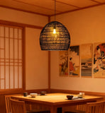 Lampadario Sospensione Rattan Boho Altezza Regolabile per Sala Pranzo – Luce Calda